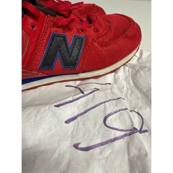 New balance 574 Men’s Classic Paint Chip Red White Blue Size 6 See Description - Picture 15 of 15